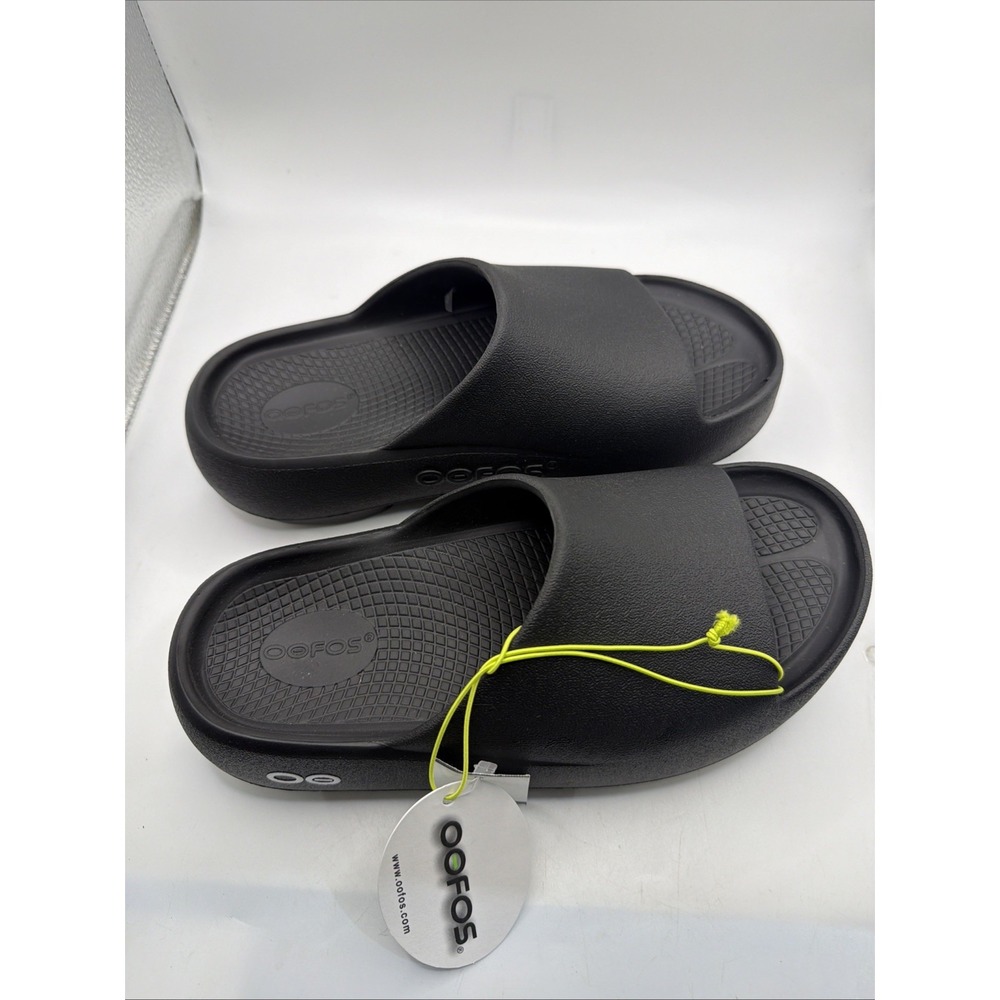 OOFOS OOahh Plus Black Slides Sandals Unisex Size EU 40, US M7 W9, UK M6 W7